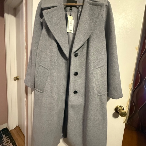 Banana Republic Gray Wool Blend Coat - Size M Petite - Picture 3 of 4
